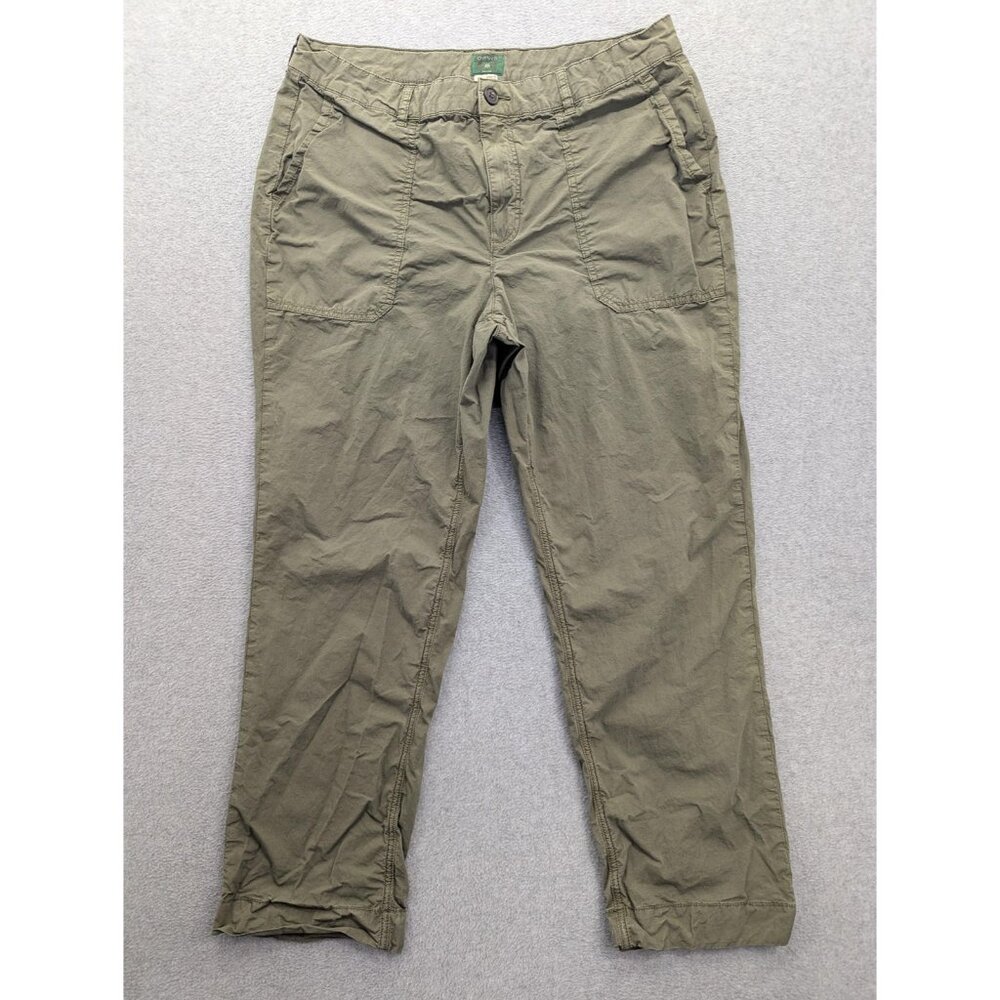 Orvis Pants Womens 16 Green Relaxed Straight Leg Ankle Stretch Travel Casual